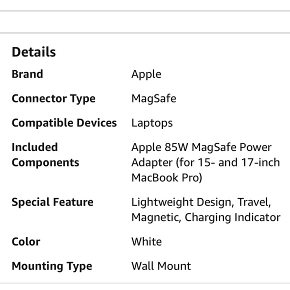 Original Apple 85W MagSafe Power Adapter for 15- and 17-inch MacBook Pro - Picture 2 of 4
